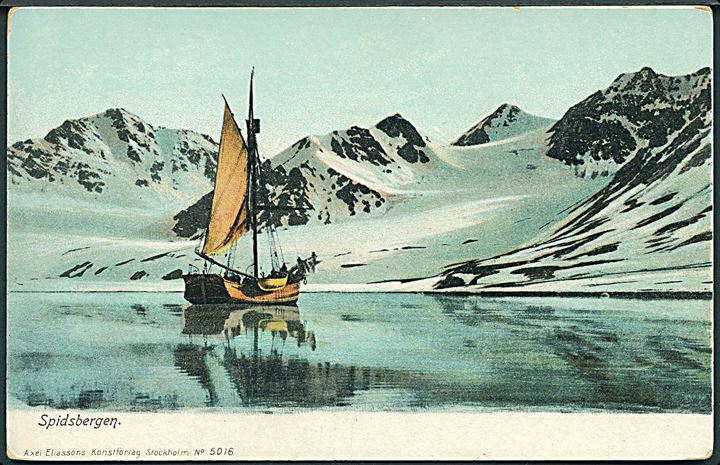 Svalbard. Sejlskib ved Spidsbergen. A. Eliasson no. 5016. Kvalitet 7