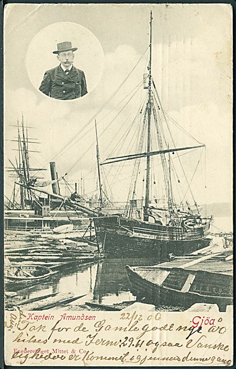 Amundsen. Ekspeditionsskibet “Gjöa”. Mittet & Co. u/no. Kvalitet 6