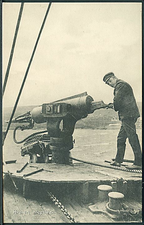 Færøerne. Hvalskytte på hvalfangerbåd. Z. Heinesen no. 17409. Kvalitet 10