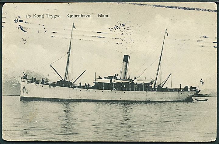 “Kong Trygve”, S/S, Thore D/S A/S Kjøbenhavn - Island. Forlist Seydisfjord d. 22.2.1907. O. Petersen no. 1028. Kvalitet 6