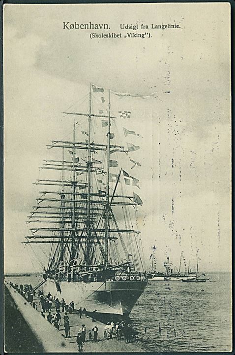 “Viking”, 4-mastet bark, skoleskib ved Langelinie. Fritz Benzen no. 63.  Kvalitet 7