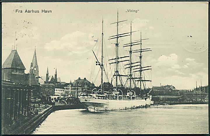 “Viking”, 4-mastet bark, skoleskib i Aarhus. J.J.N. no. 6850. Kvalitet 8