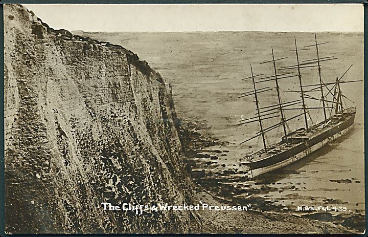 Tyskland. “Preussen”, 5-mastet fuldrigger strandet ved Crab Bay d. 6.11.1910. H.B’s no. 439. Kvalitet 8