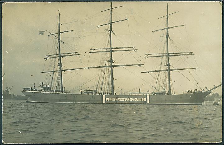 “Stronsa”, argentisk fuldskib i neutralitetsbemaling af-venter omreg. til dansk “Valkyrien” i Købh. 1915. U/no. Kvalitet 6
