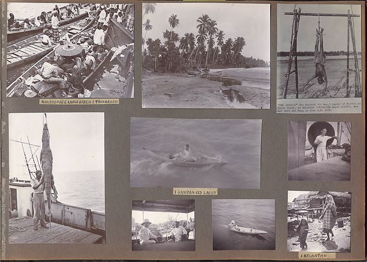 Asien. Fotoalbum  ca. 285 private fotografier fra Malaya, Thailand og Kina i årene 1913-19. Mange med “Liv”.  Kvalitet Mix