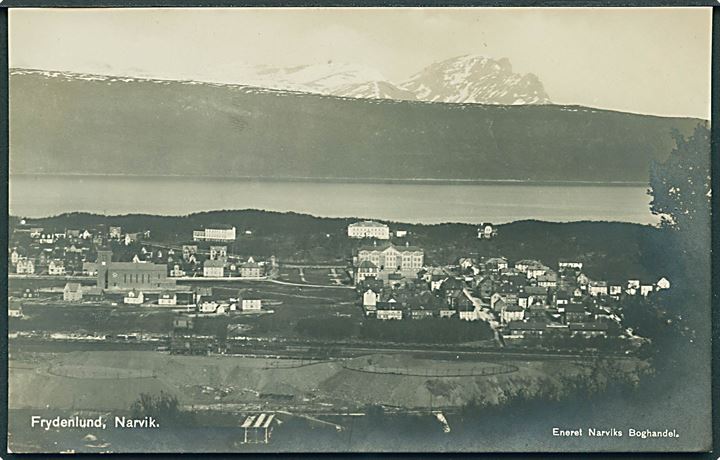 Frydenlund, Narvik, Norge. Narviks Boghandel u/no. Fotokort. 