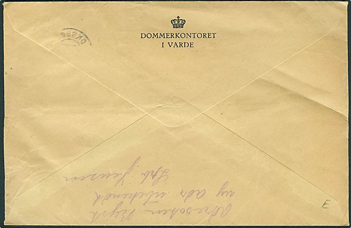 50 øre Chr. X single på brev med afleveringsattest fra Varde d. 12.5.1945 til Oksbøl. Retur med påskrift: Adresaten Rejst ny Adr. ubekendt. Ldp. Jensen.