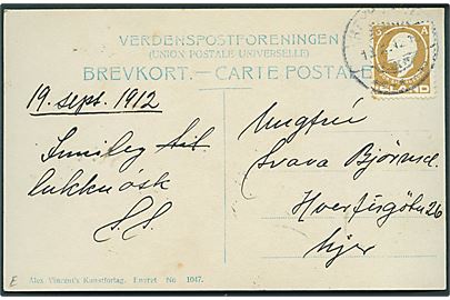 3 aur Sigurdsson på lokalt brevkort i Reykjavik d. 19.9.1912.