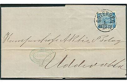 12 öre Våben på brev stemplet Göteborg d. 1.12.1868 til Uddevalla.