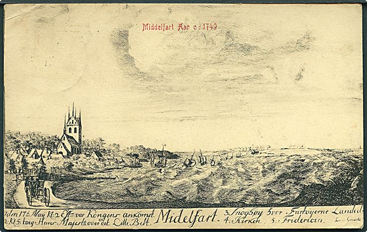 Middelfart Aar c: 1749. Warburgs Kunstforlag D. B. i gl. Dage no. 41. 