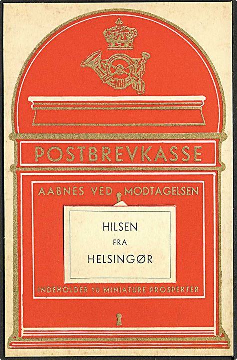 Hilsen fra Helsingør. Postkasse med 10 miniature prospekter fra Helsingør. Stenders serie 2 u/No.
