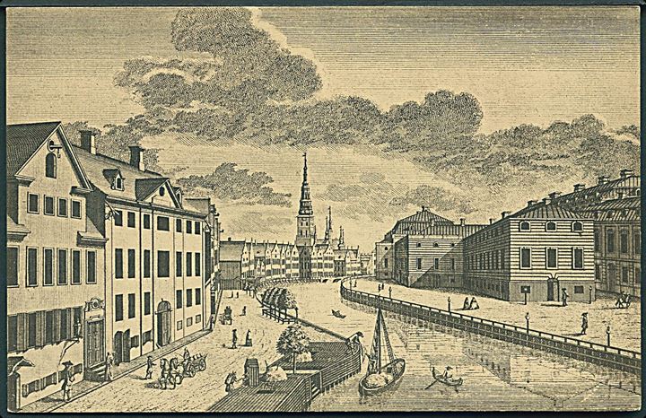 Holmens Kanal til til Højbro 1755  i gamle dage, København. W. & M. no. 1755. 