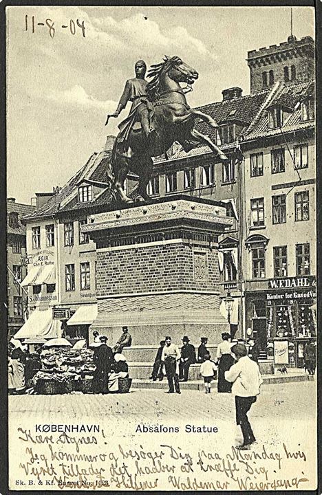 Absalon Statuen på Højbro Plads. Sk. B. & Kf. No.1123