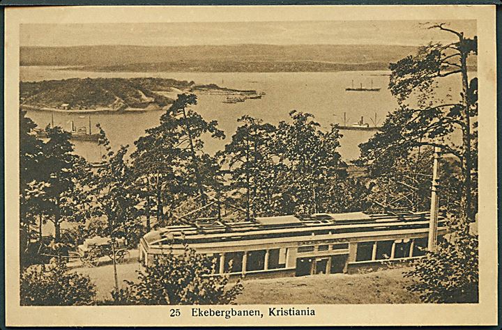 Sporvogn paa Ekebergbanen, Kristiania, Norge. Prospekt no. 25. 