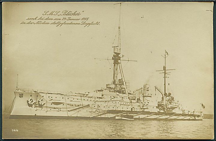 SMS Blücher, tysk krydser sænket under slaget ved Doggerbank d. 24.1.1915. No. 144.