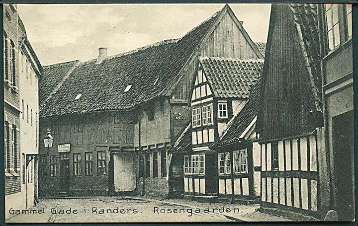 Gammel gade i Randers. Rosengaarden. Stenders no. 11473. 
