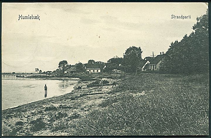 Strandparti ved Humlebæk. Peter Alstrups no. 5287. 