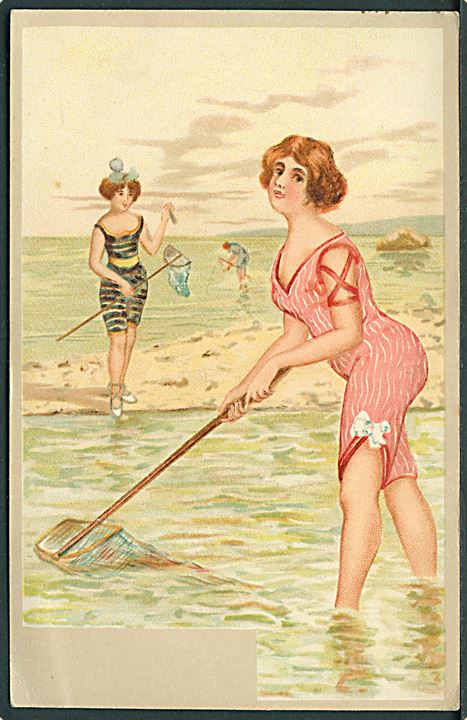 Kvinder i vandet med net. G & H no. 552. 