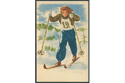 Aarno Hammar : Kvinde på ski. Koulu urheilun tukemiseksi no. 2. 
