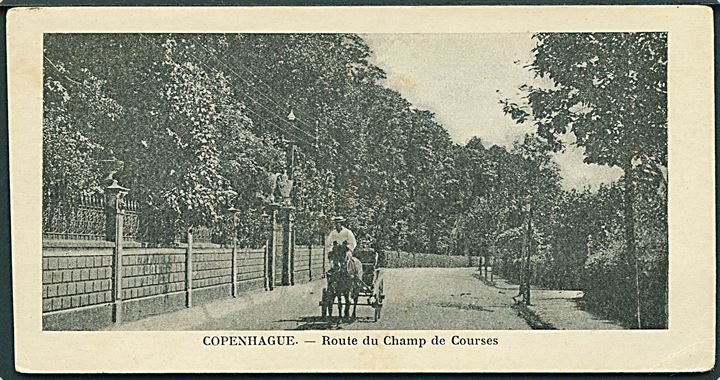 København, Route du Champ de Courses (Vejen til Væddeløbsbanen). Fransk fremstillet kort u/no.