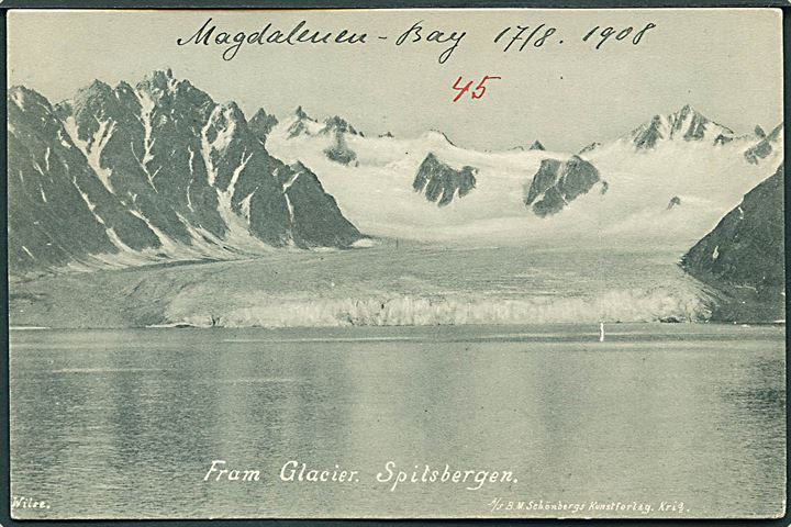 Svalbard. Fram Glacier, Spitsbergen. B. M. Schönberg no. 1714.