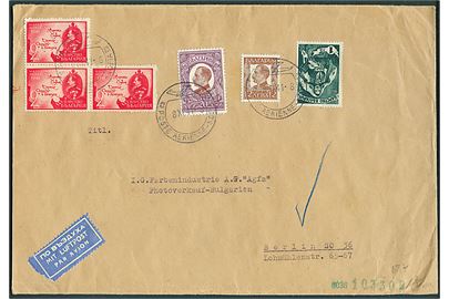 29 l. blandingsfrankeret luftpostbrev fra Sofia d. 8.11.1941 til Berlin, Tyskland. Åbnet af tysk censur i Wien.