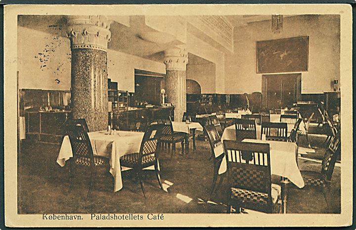 Paladshotellets Café, København. Budtz Müller & Co's Kunstforlag no. 714. 