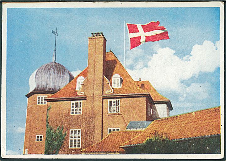 Postomdelt Tryksag no. 39 på brevkort fra Dansk Købestævne i Fredericia ca. 1955. 
