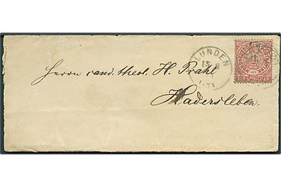NDP 1 gr. på brev stemplet Lunden d. 15.8.1871 til Hadersleben.