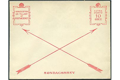 Fortrykt Søndagsbrev kuvert fra ca. 1930. Ubrugt.