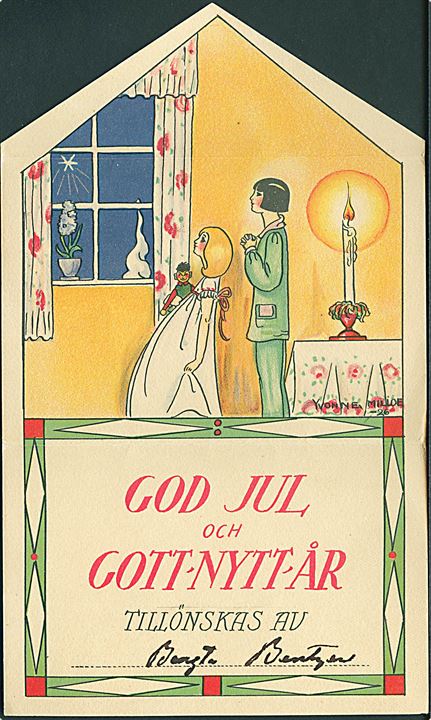Yvonne Millde: God Jul och Gott - Nytt - År. U/no. 19,4 x 11, 6 cm. 