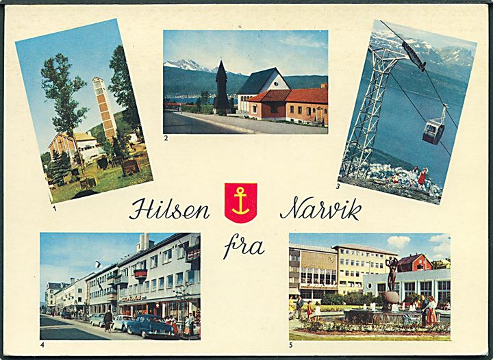 Hilsen fra Narvik, Norge. Knut Aúne Kunstforlag u/no. 