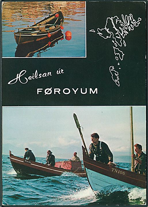 Hilsen fra Føroyum. Den færøske båd. DIGO - Kort u/no. 