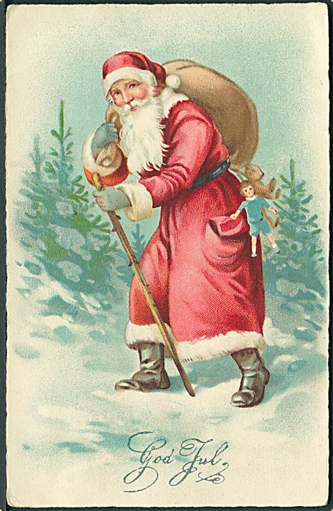 God Jul. Julemanden iført rød kåbe. L. & B. no. 16893. 