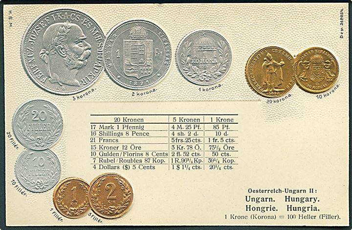 Møntkort. Ungarn. H.S.M. no. 218054.