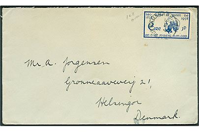 3d Temperance Crusade single på brev annulleret med svagt stempel d. 4.2.1939 til Hellerup. Danmark.