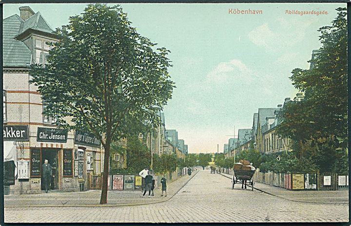 Abildsgaardsgade i København. Butik Chr. Jensen ses til venstre. U/no. 