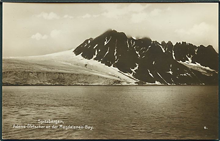 Svalbard. Adams-Gletscher ved Magdalena Bugten. Ed. Liesegang Serie 476 no. 5. Uden adresse linier.