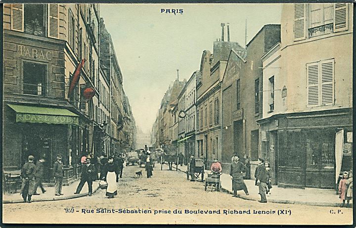 Paris, Rue Saint-Sebastien prise du Boulevard Richard Lenoir. C.P. u/no.