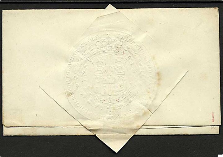 1857. Ufrankeret tjenestebrev fra Kiel d. 16.3.1857 til Glückstadt. På bagsiden stort kongeligt papirsegl. Signeret Carl H. Lange