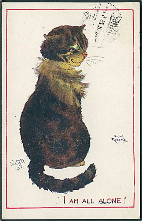 Roberts, Violet: I am all alone!. Oilette. Tuck & Sons Some Cats no. 3202.