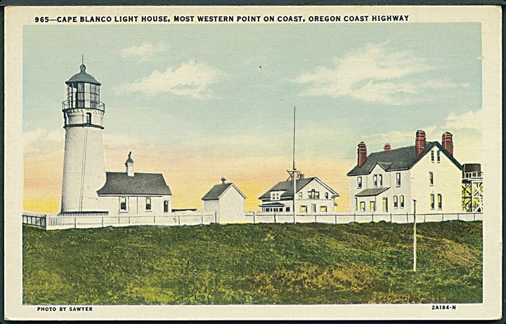 Cape Blanco Light House, Most western point on coast, Oregon Coast Highway. Sawyer no. 965. 