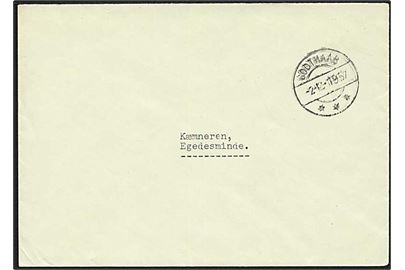 Ufrankeret internt brev stemplet Godthaab d. 2.12.1957 til Egedesminde.