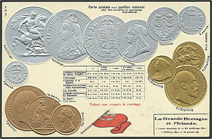 Møntkort, Storbritanien. H.S.M. no. 218054. Kvalitet 9