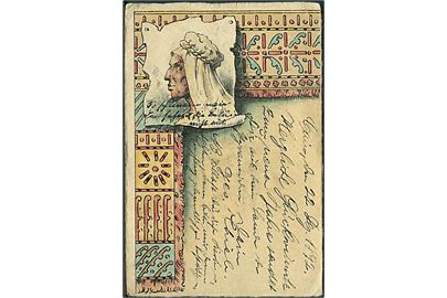 Egypten. Nytårskort med araber anvendt fra Cario d. 23.12.1892. U/no. Kvalitet 7