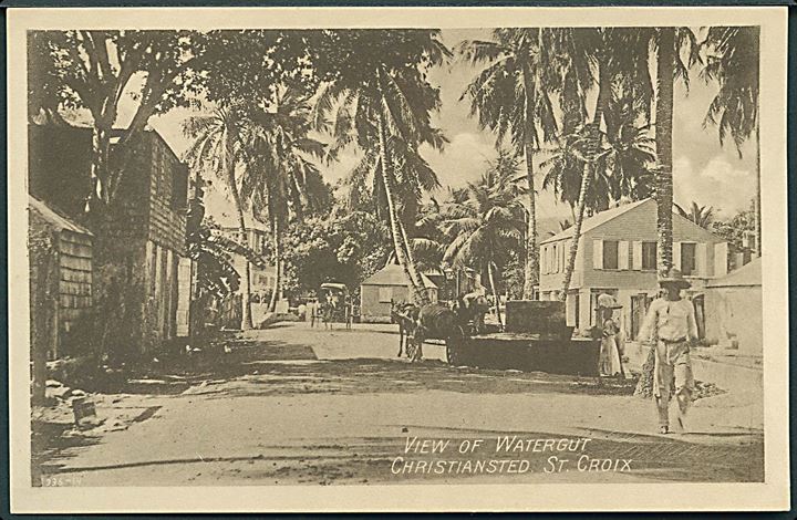 D.V.I., St. Croix, Frederiksted. View of Watergut. A. Lauridsen D.W.J. no. 1.