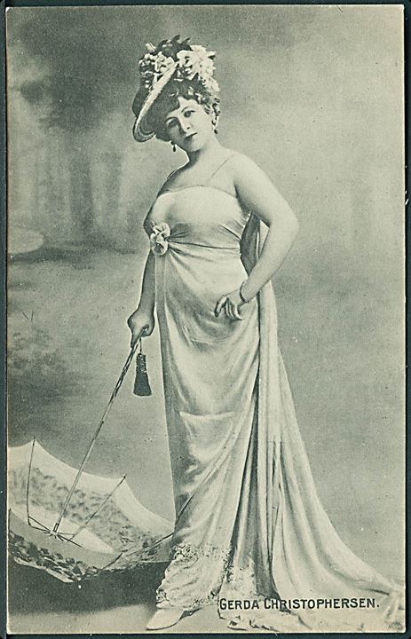 Gerda Amalie Holst Christophersen (dansk skuespillerinde, sangerinde, teaterdirektør og forfatterinde). Stenders no. 4395. 