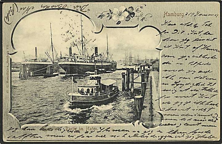 Havneparti fra Hamburg, Tyskland. C. Worzedialeck no. 43.