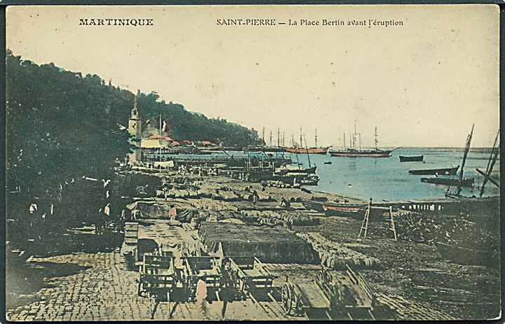 Saint - Pierre. La Place Bertin avant l'éruption. Martinique. 