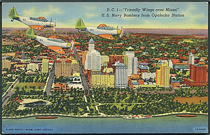 D. C. I. Friendly Wings over Miami. U. S. Navy Bombers from Opalocka Station. Fly no. 80, 81 & 82. Plane Photo - Miami news service 1 B - H460. 